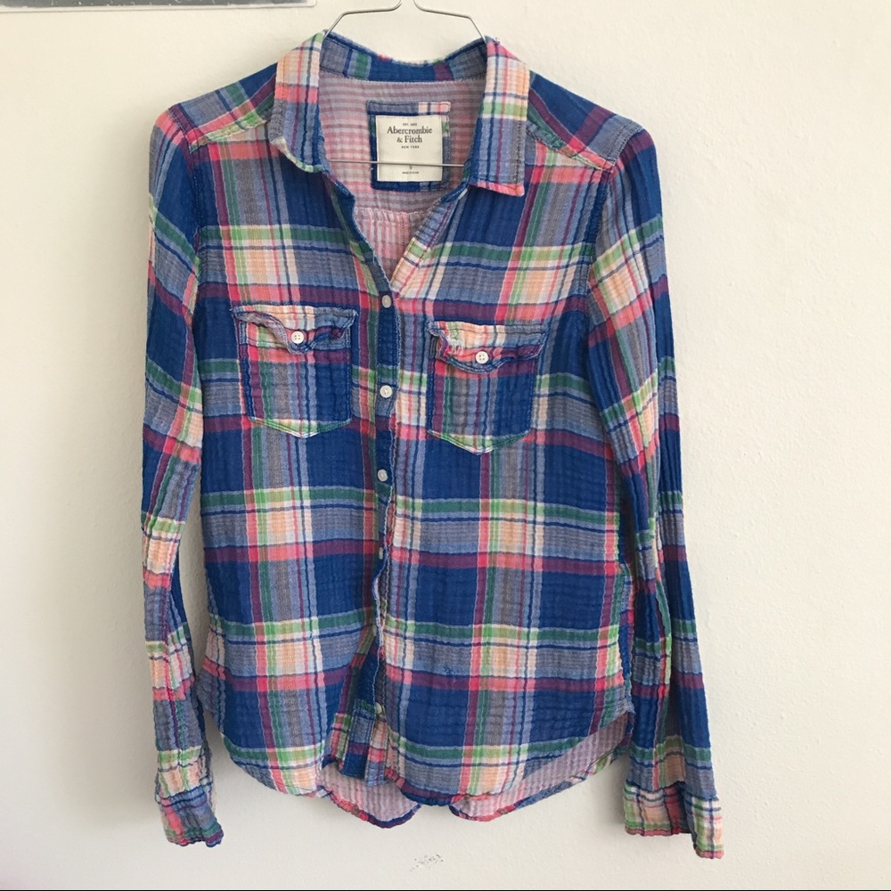 A&F❣️ LONG SLEEVE PLAID SHIRT