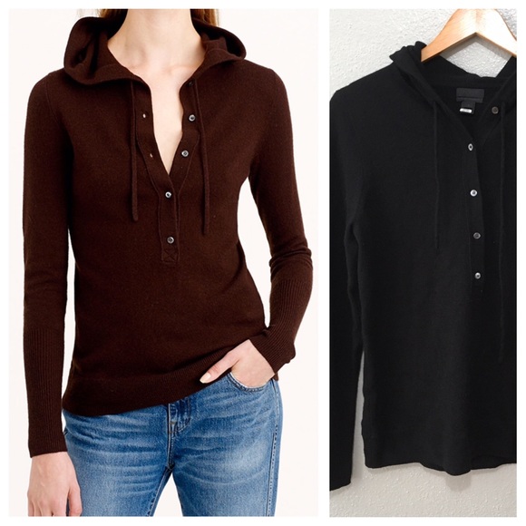 J. Crew Tops - J Crew Collection Italian Cashmere Getaway Hoodie