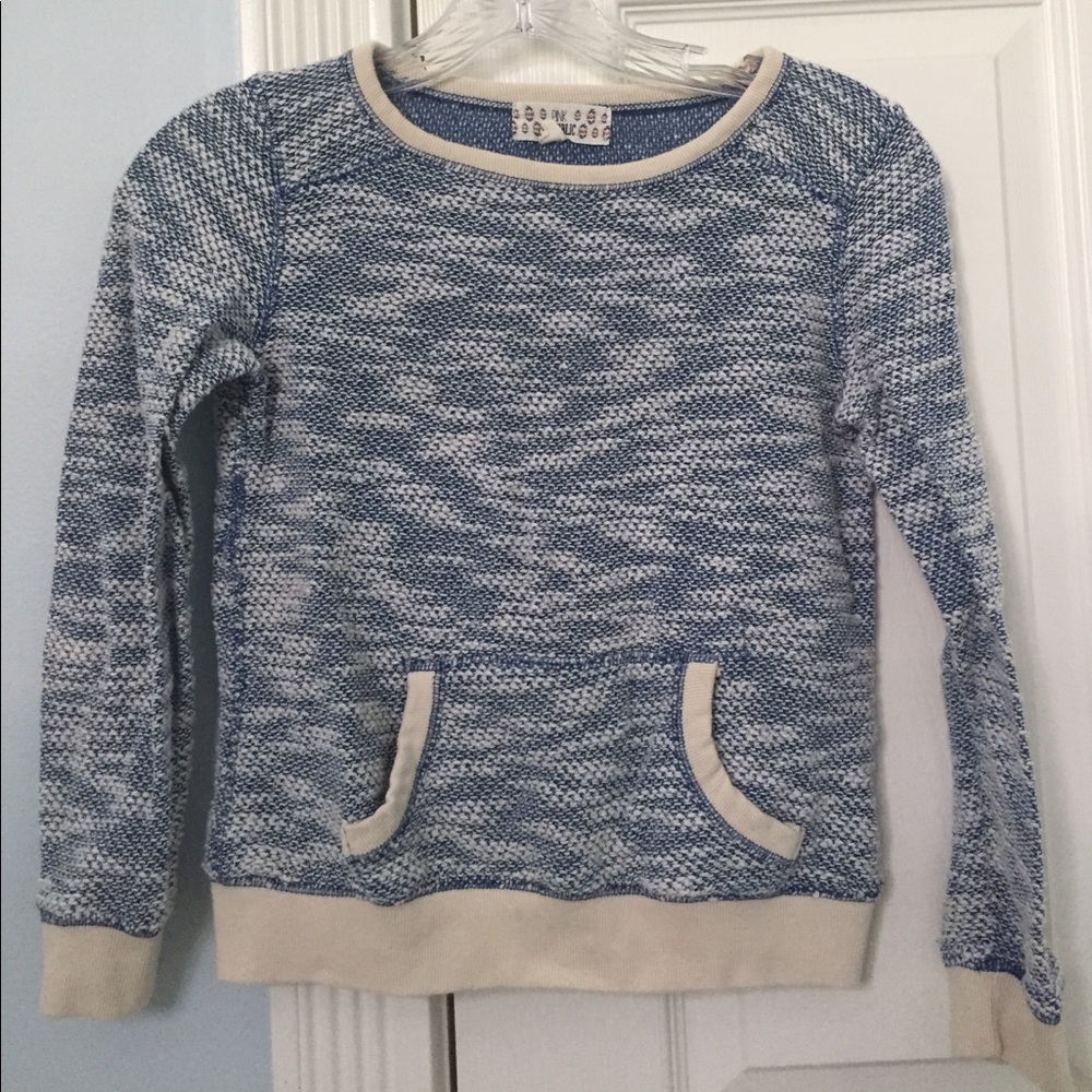 Girls blue and white sweater shirt