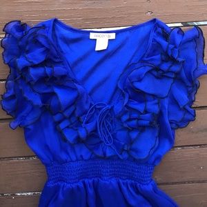 Arden B Royal Blue Ruffle Dress