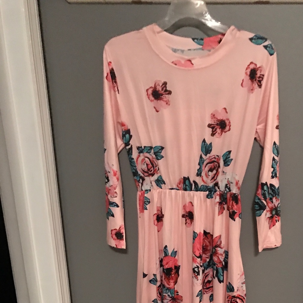 Maxi Pink Floral Dress