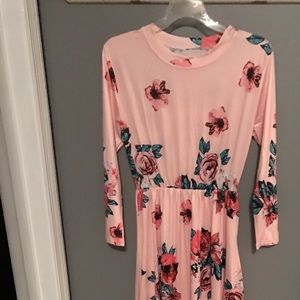 Maxi Pink Floral Dress