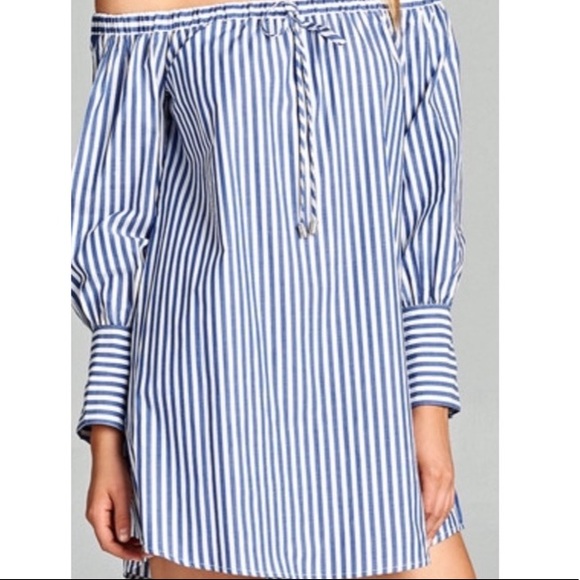 Off the shoulder stripe dress - Picture 2 of 4