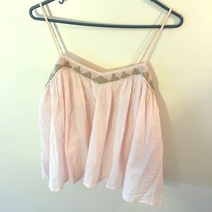 AE top with pink/bronze beading