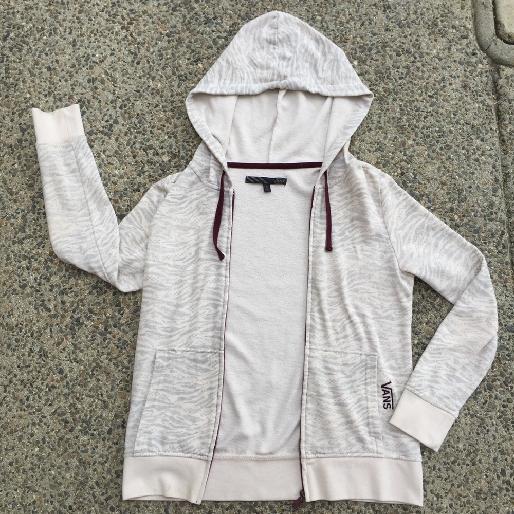 VANS Women's Grey Zebra Patterned Hoodie