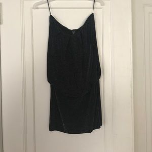 Black with silver sparkles tube top dress