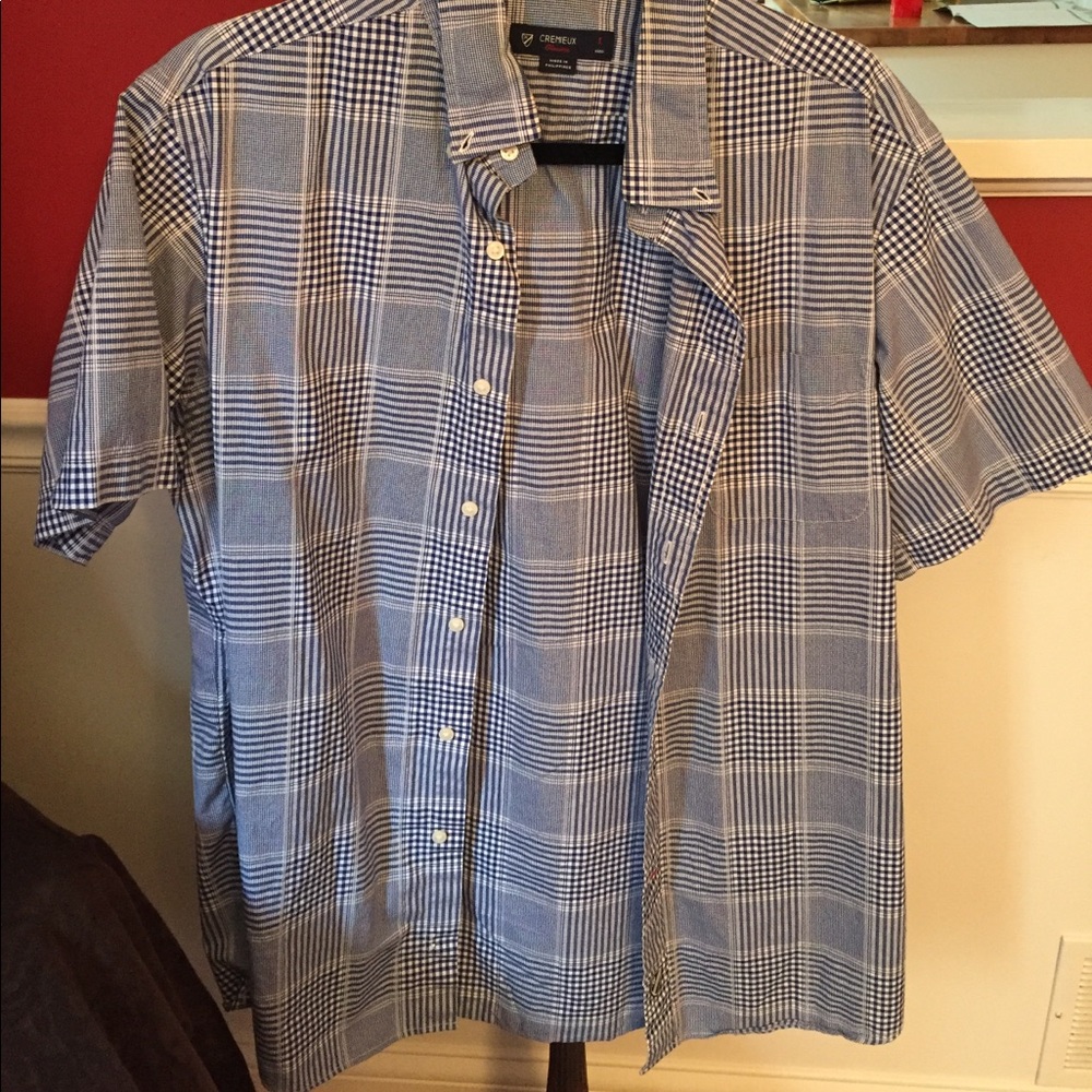 Blue and white button down