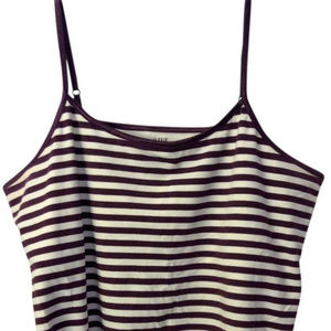 a.n.a. Maroon & Eggshell Striped Cami 3x