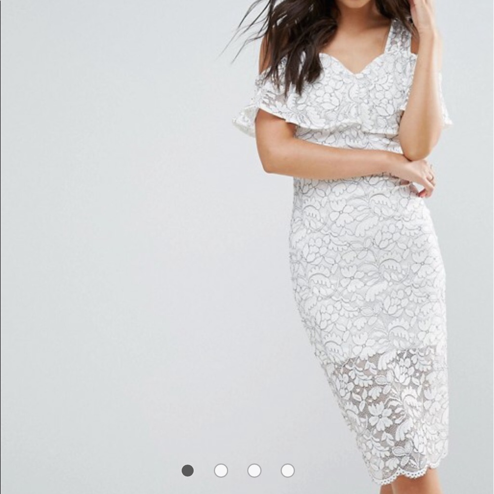 White lace derby midi dress 🐎