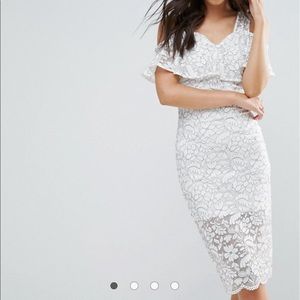 White lace derby midi dress 🐎