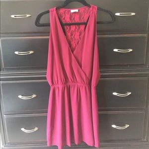LACE BACK MAROON DRESS