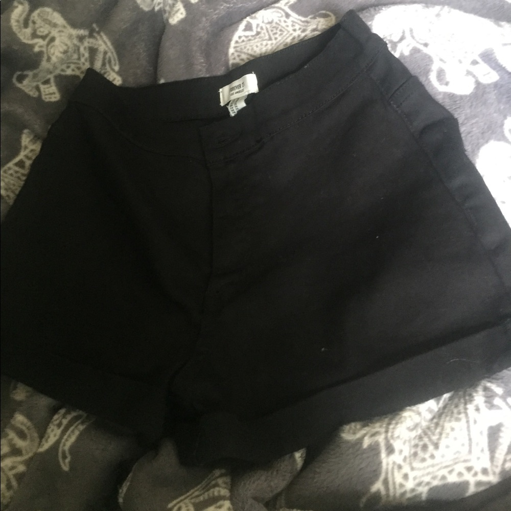 Forever 21 black jean high rise shorts