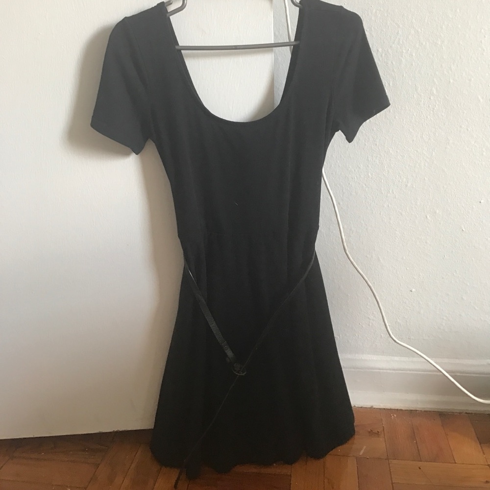 black dress low back