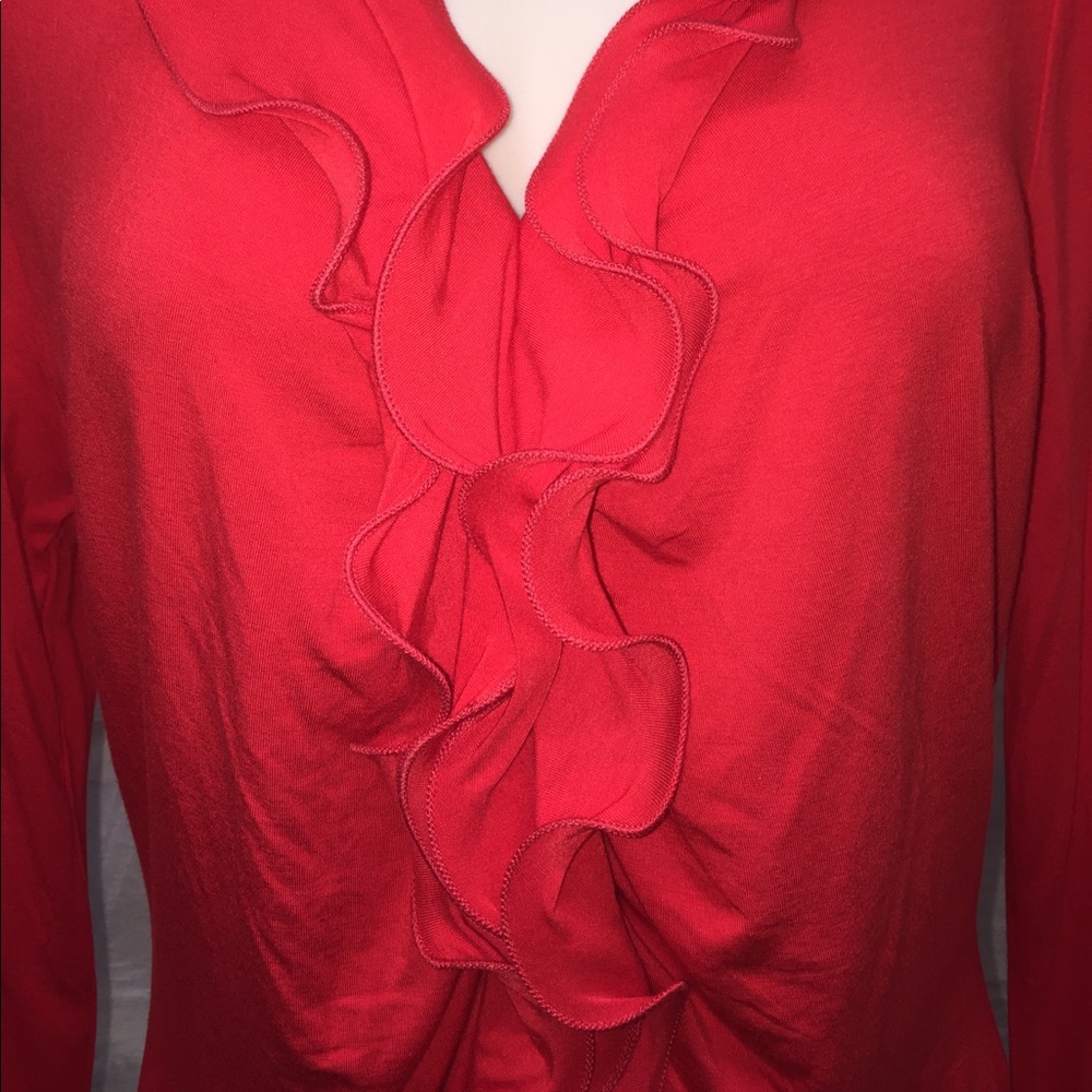 Red Long Sleeve with Ruffles - Picture 3 of 3