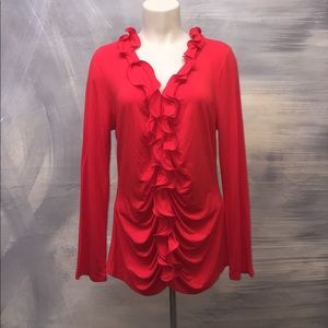 Red Long Sleeve with Ruffles