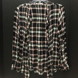 Pink and Black Plaid Shirt