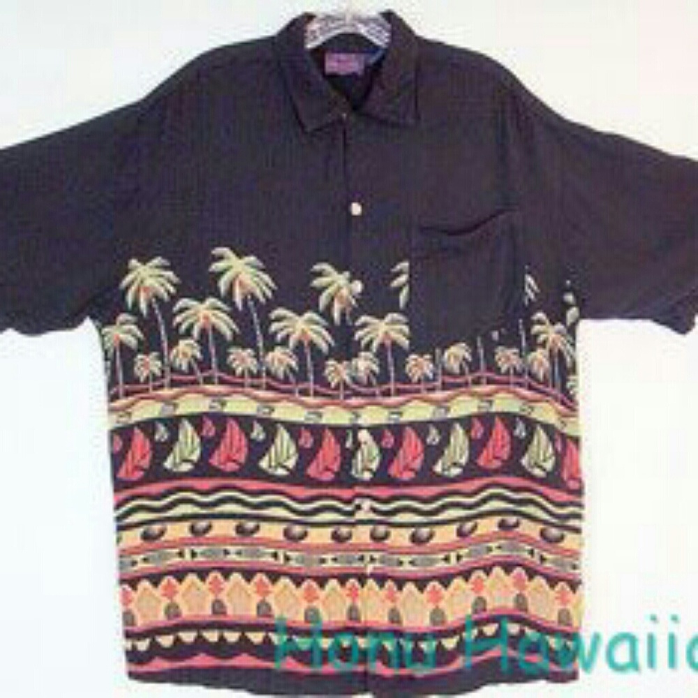 JACK HOLLYWOOD mens HAWAIIAN Shirt. Large