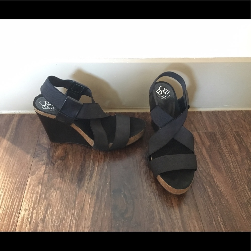 Black BCBG Generation Wedges