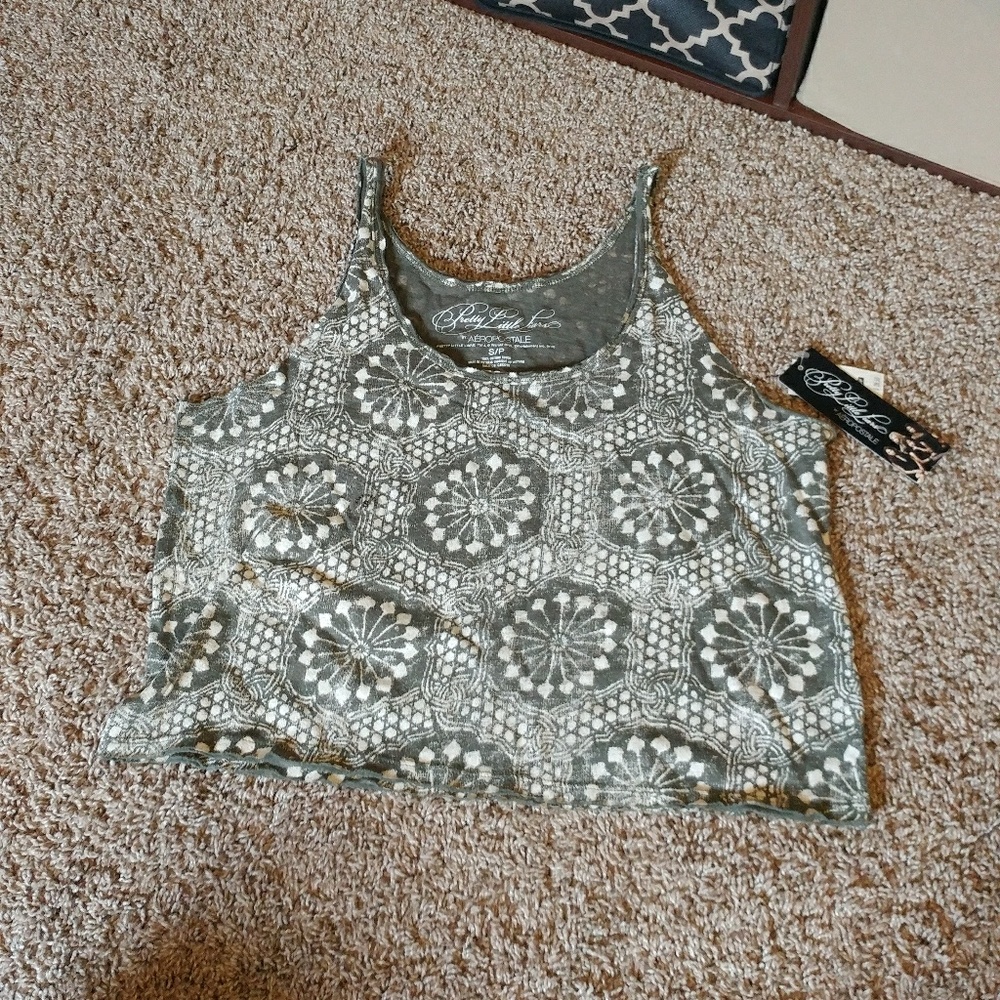 { Aeropostale } Olive & Cream Cropped Tank