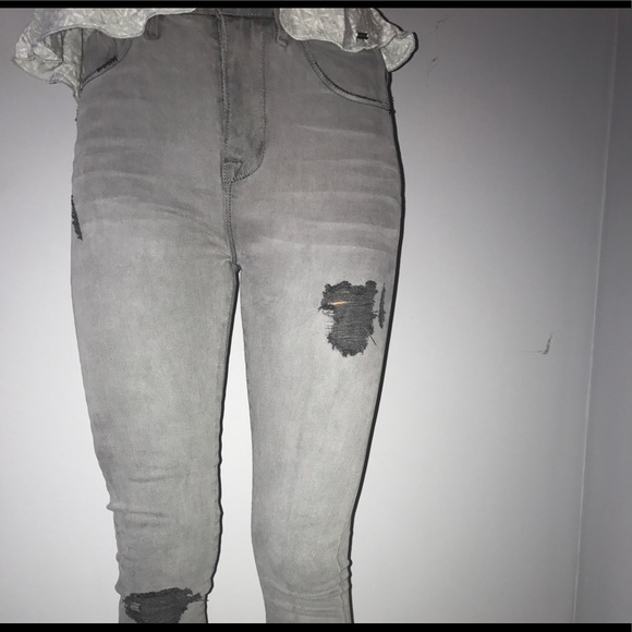 High Waisted Gray Jeans - Picture 1 of 1