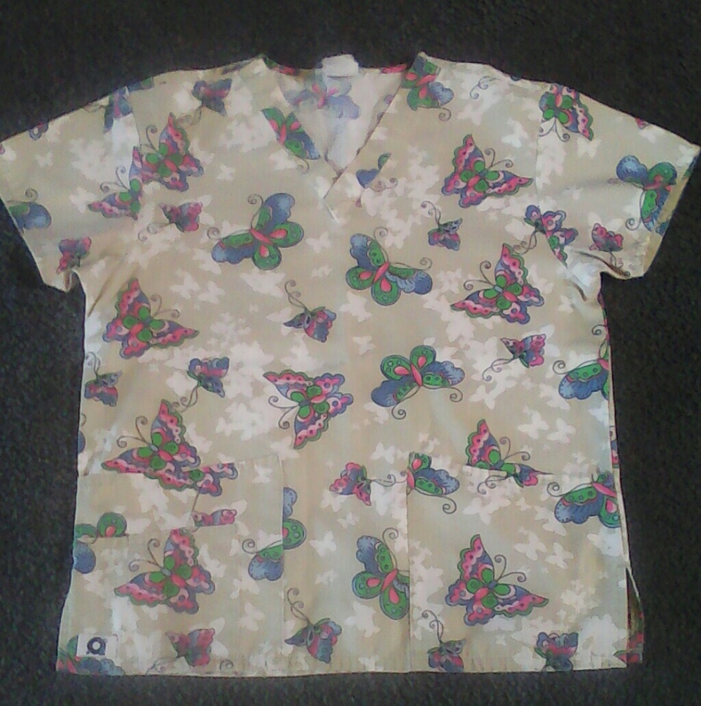 Xs butterfly scrub top