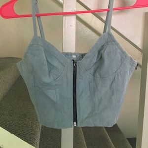 strapless cropped top