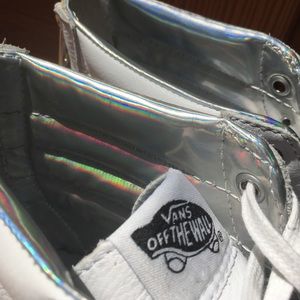 White premium leather VANS SK8HI