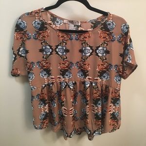 Forever 21 Flower Print Babydoll Top