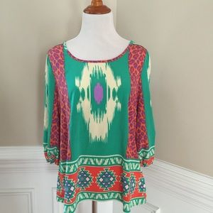 NWT colorful blouse with 3/4 sleeves size s