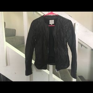 brown leather jacket