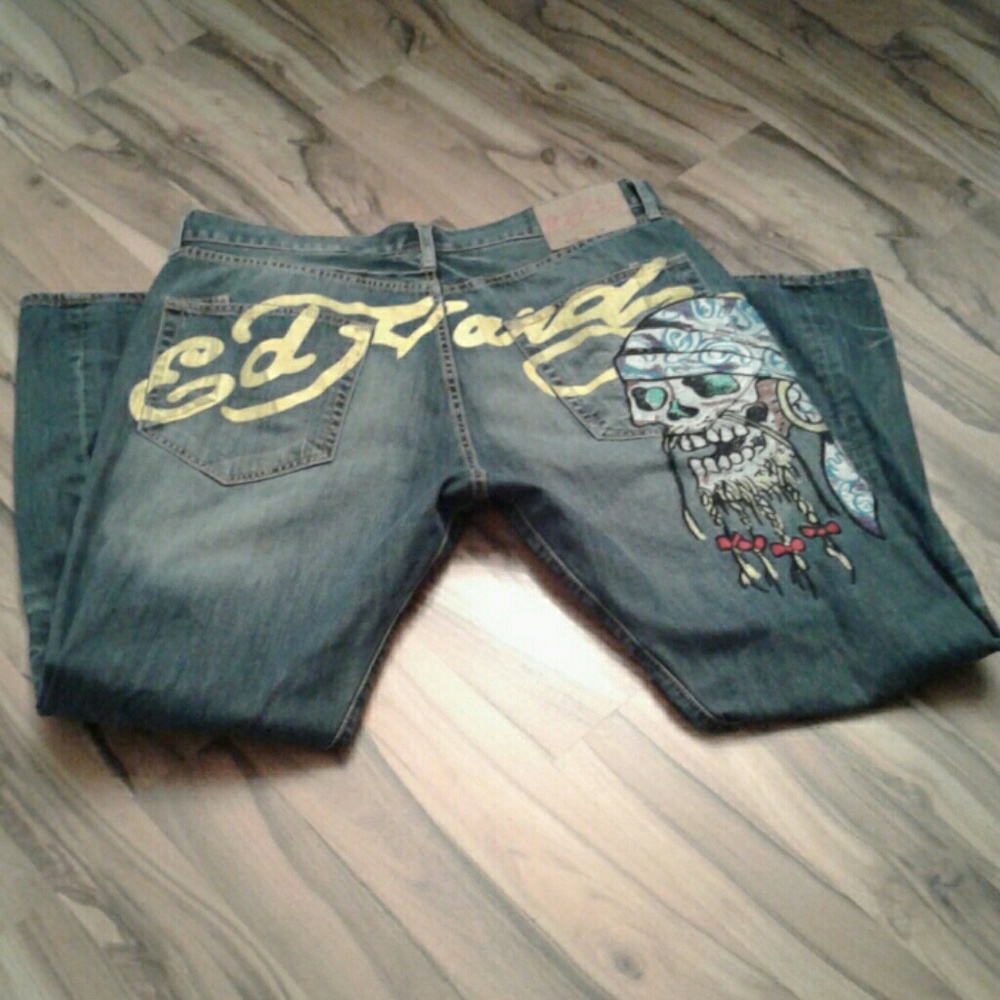 Ed Hardy embroidered jeans 42/34