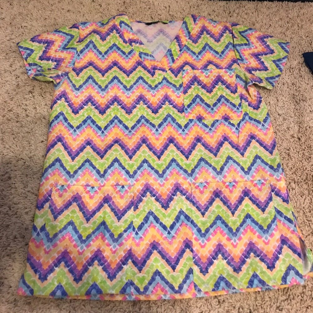 Chevron scrub top