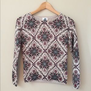 Old Navy taupe & floral sweater size XS