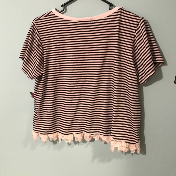 Cute striped crop top - black - Picture 2 of 4