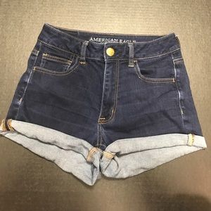 Navy American Eagle High Rise Super Stretch Shorts