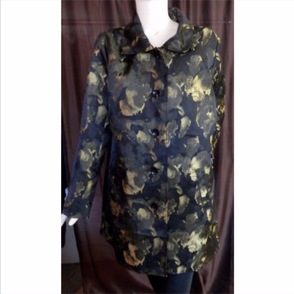 UBU 32" Raincoat, black with gold splotches