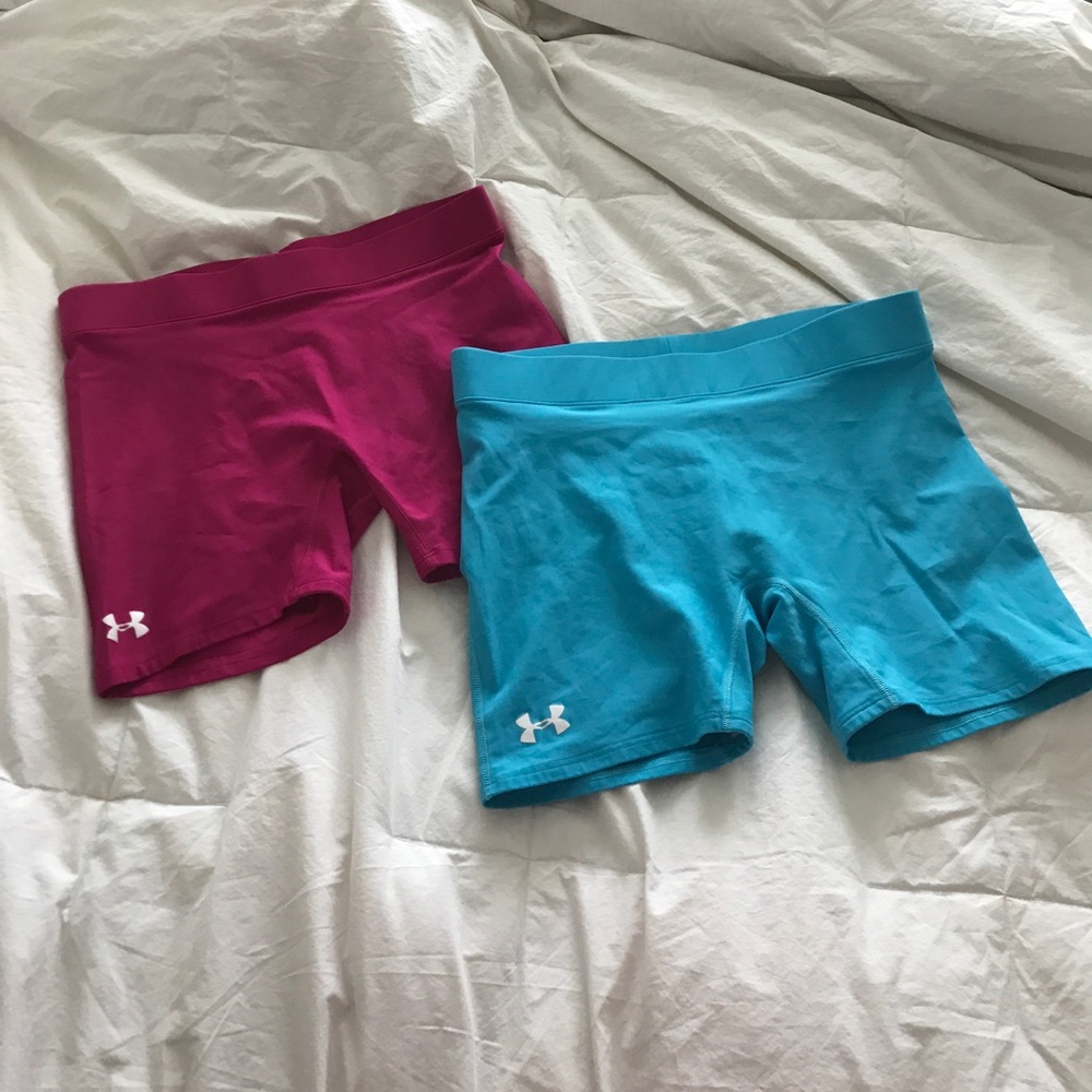 Under Armour 4" compression shorts, 2 pair