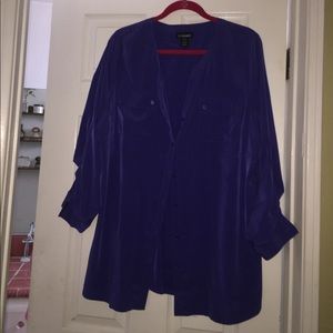 Long sleeve polyester purple top