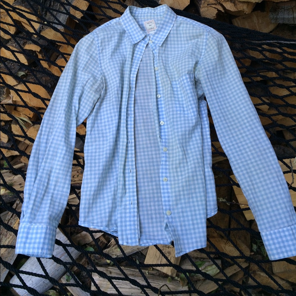 Light blue checkered button up from GAP
