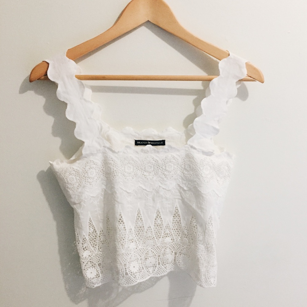 White lace Brandy Melville tank