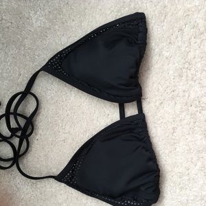 Black string tie bikini top