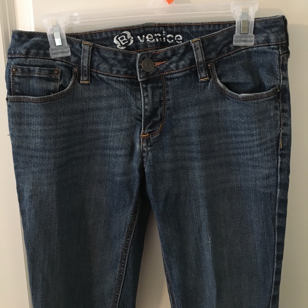 Semi dark wash skinny jeans