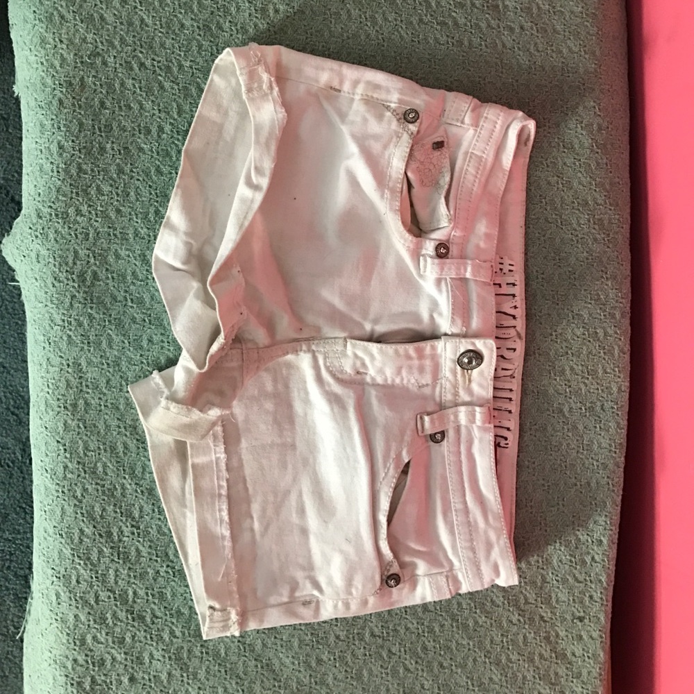 White jean shorts