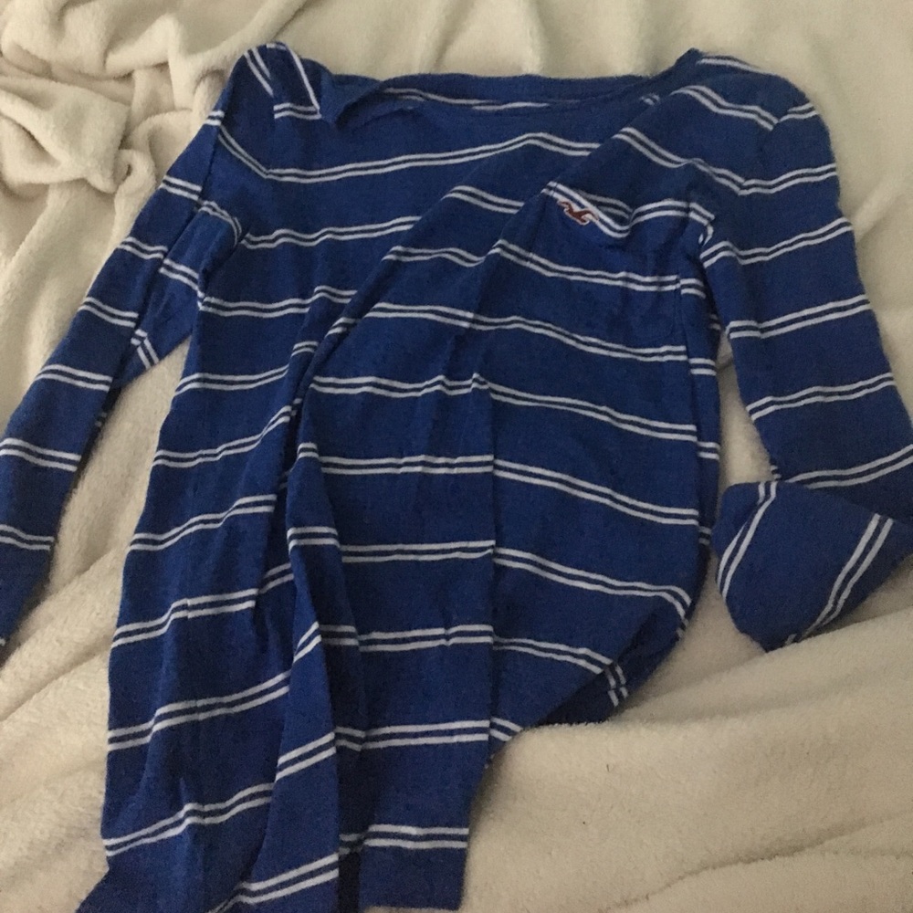 Blue Quarter length sleeve with pocket