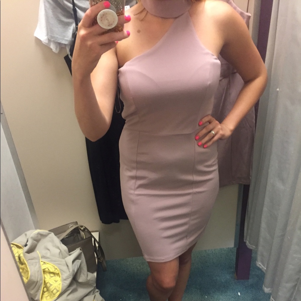 Lavender one shoulder cocktail dress