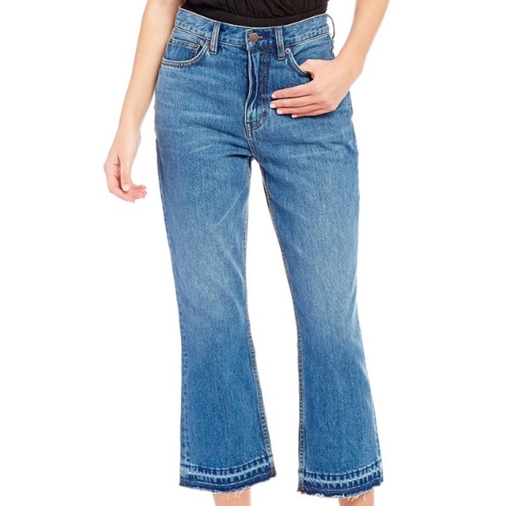 Free People stone blue cropped jeans