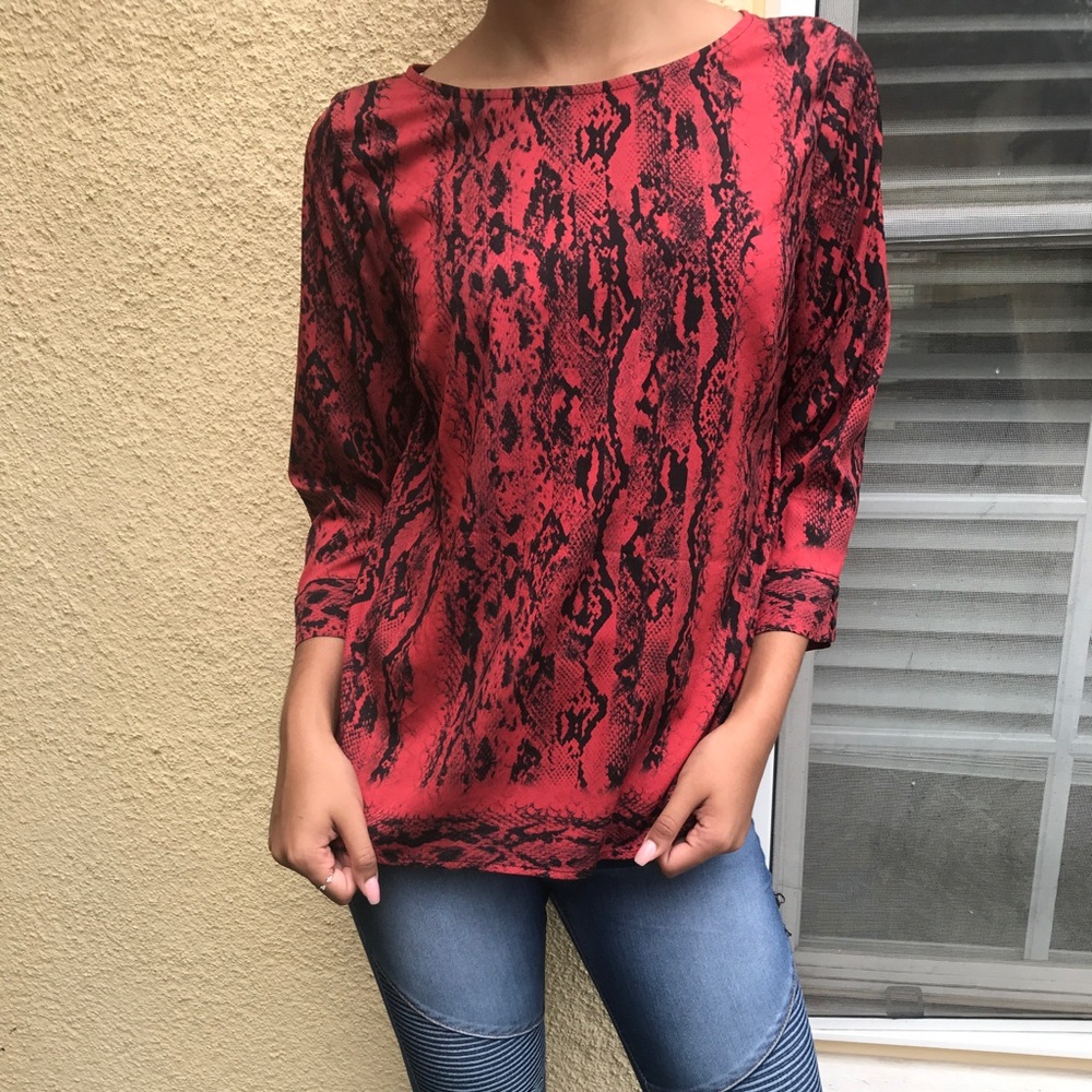 Red/Black Snakeskin Blouse