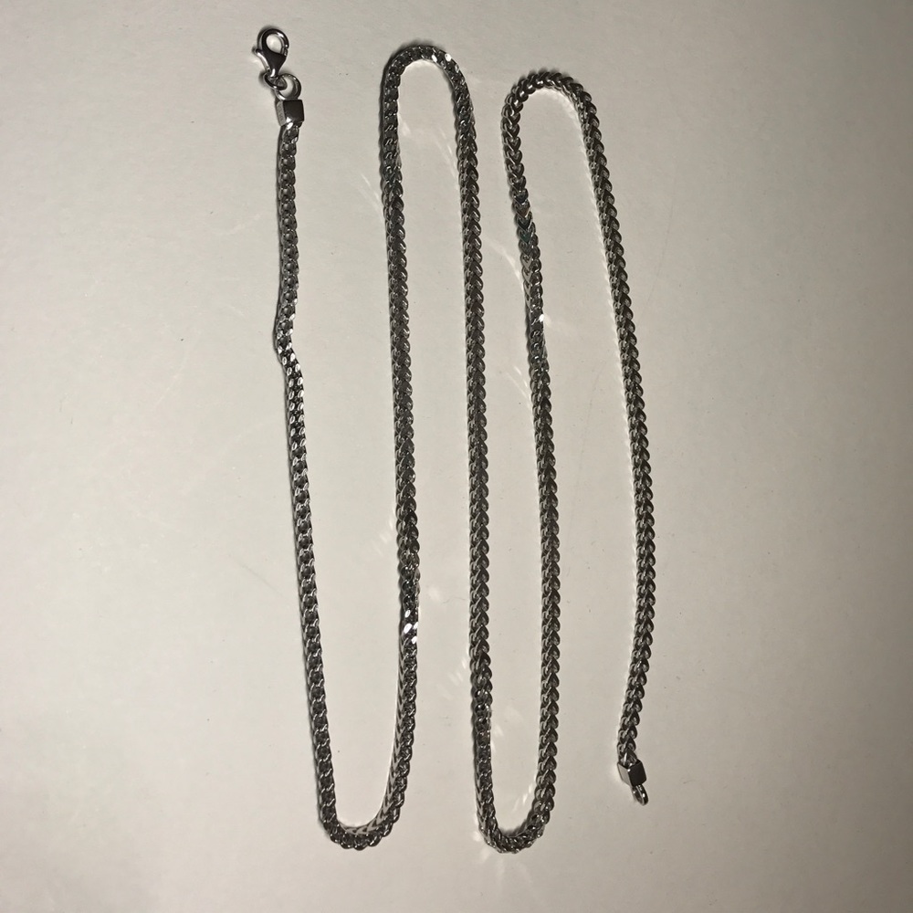 100%  Italy Sterling Silver 925 Men Necklace