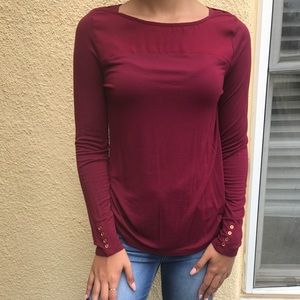 Maroon Long sleeve Blouse