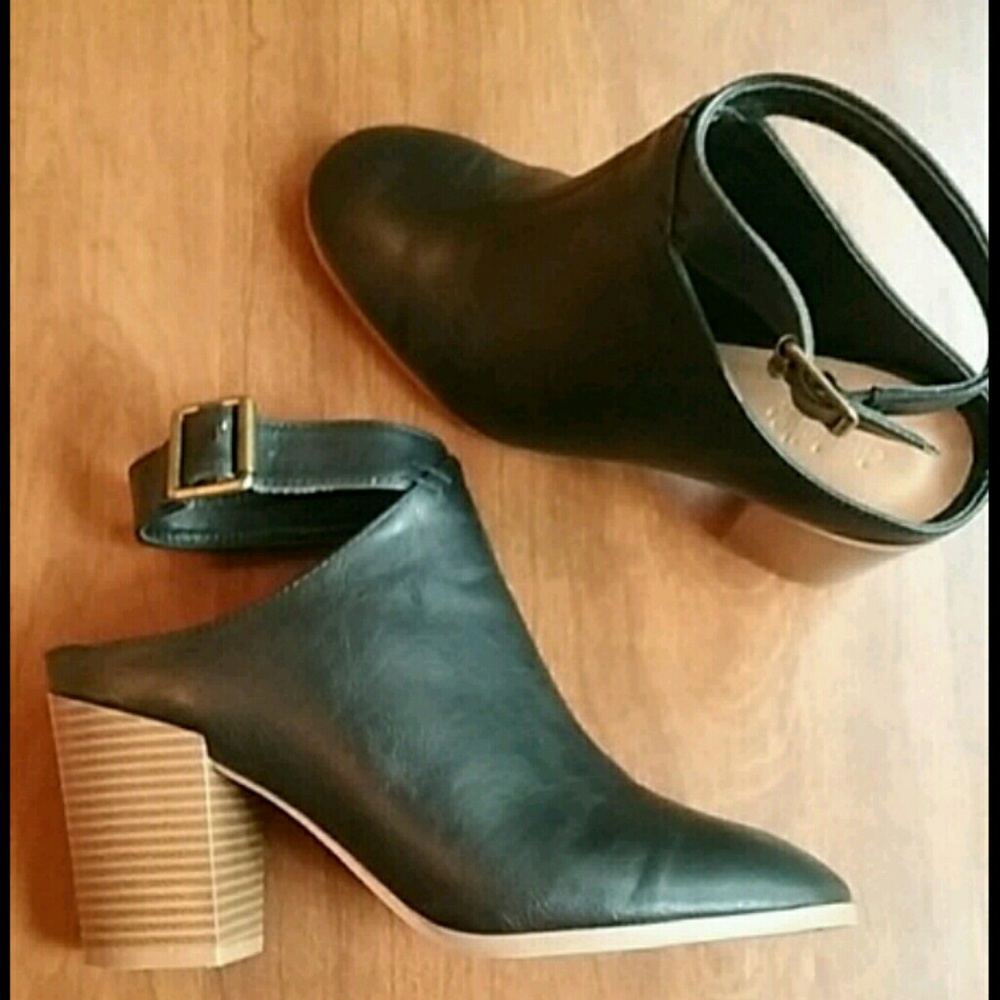 New Black Open Heeled Booties